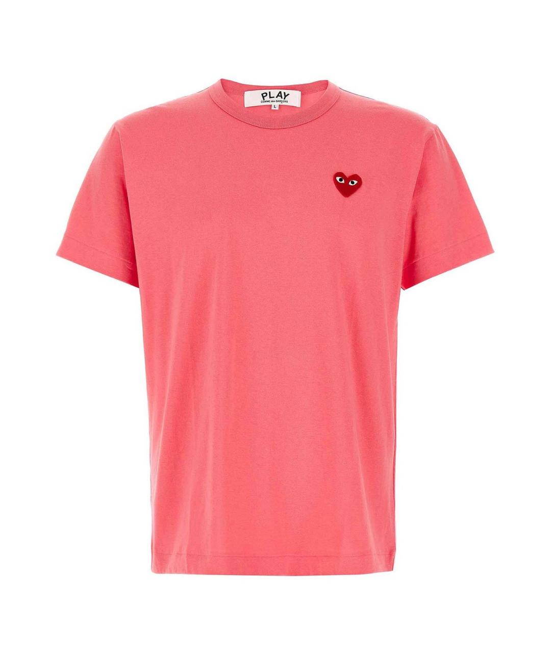 COMME DES GARÇONS PLAY Коралловая хлопковая футболка, фото 1