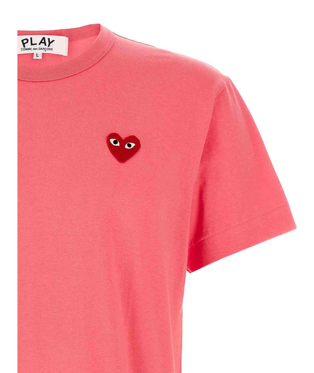 COMME DES GARÇONS PLAY Коралловая хлопковая футболка, фото 3