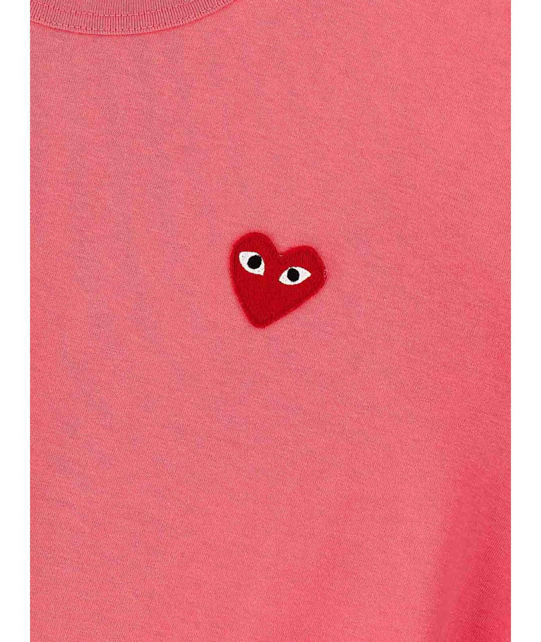 COMME DES GARÇONS PLAY Коралловая хлопковая футболка, фото 4