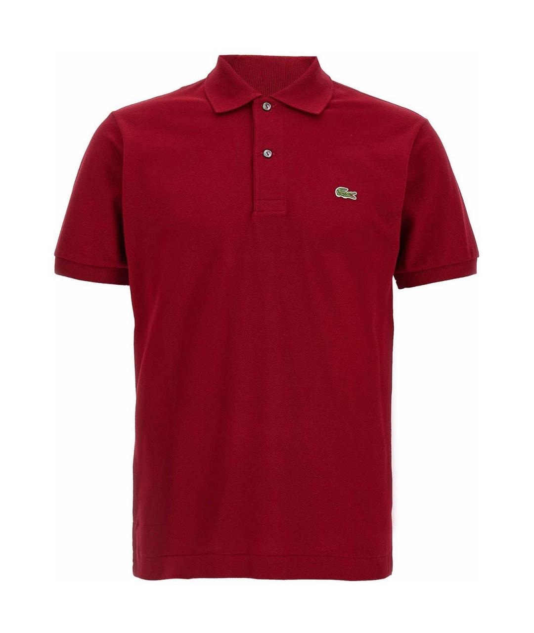 LACOSTE Бордовое хлопковое поло с коротким рукавом, фото 1