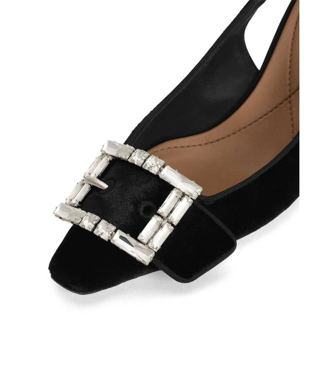 DOLCE&GABBANA Черные бархатные туфли, фото 3