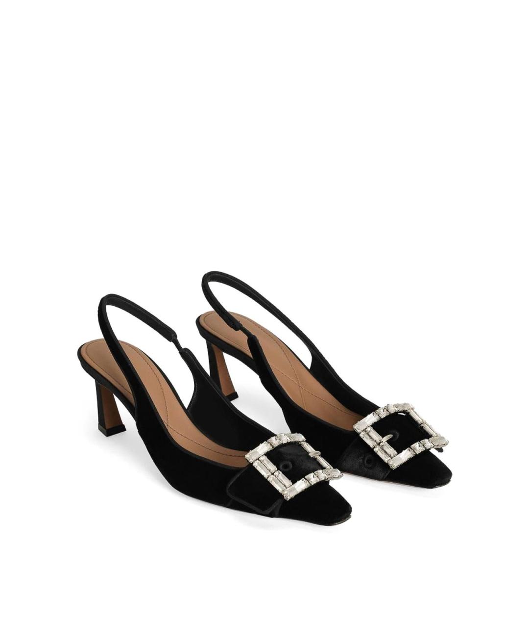 DOLCE&GABBANA Черные бархатные туфли, фото 2