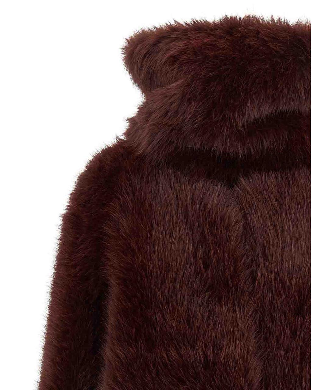 B&B COUTURE Бордовая полиэстеровая шуба, фото 4