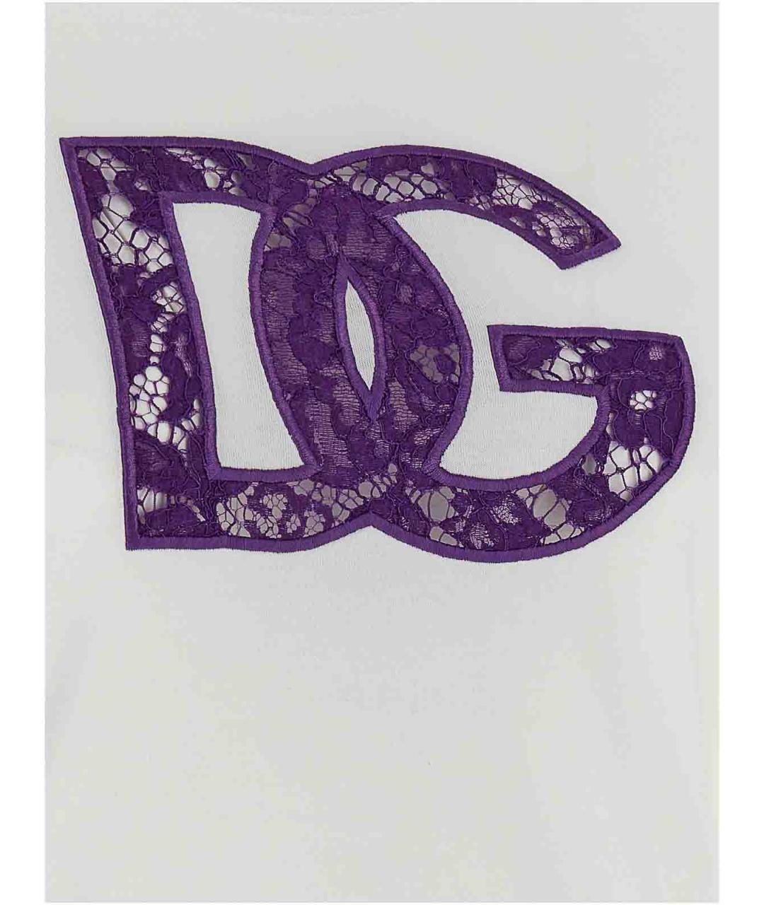 DOLCE&GABBANA Белая хлопковая футболка, фото 4