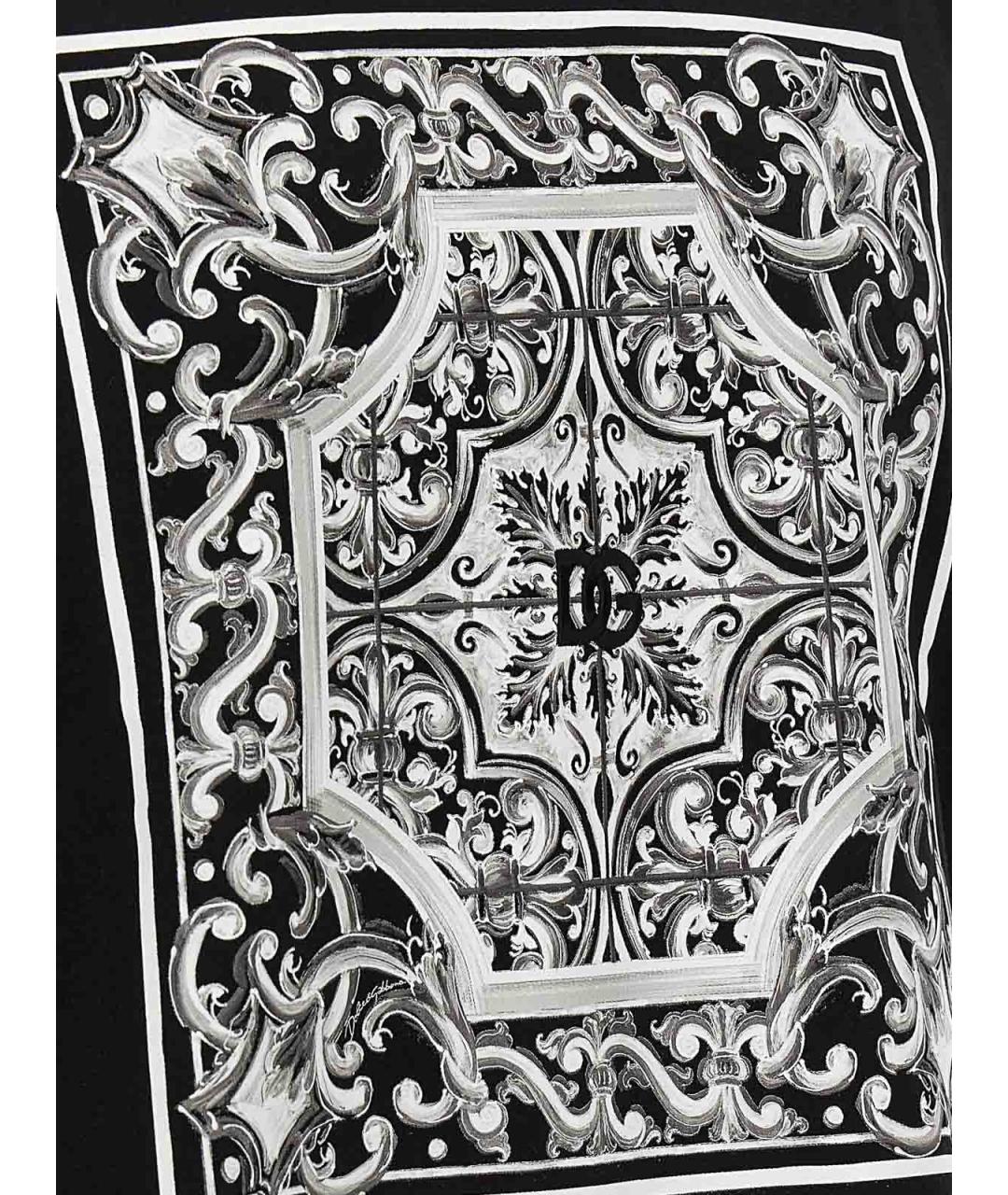 DOLCE&GABBANA Черная хлопковая футболка, фото 4