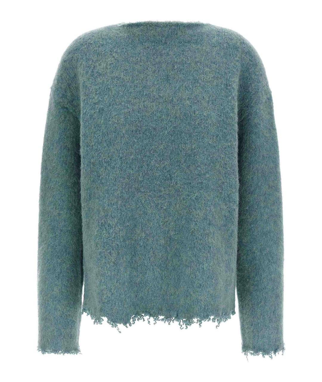 JIL SANDER Бирюзовый шерстяной кардиган, фото 1