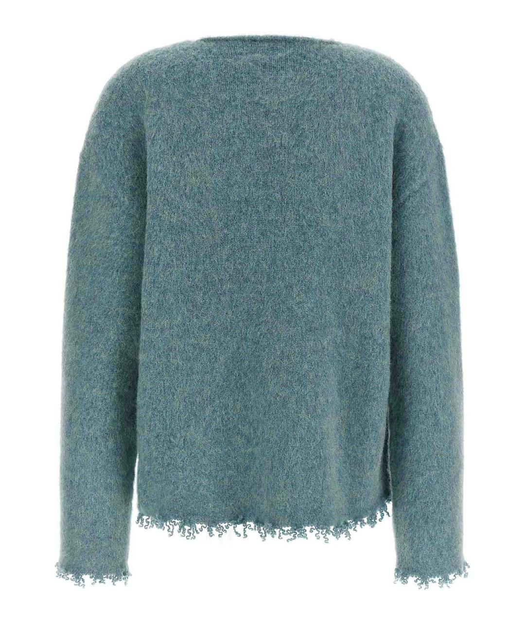 JIL SANDER Бирюзовый шерстяной кардиган, фото 2