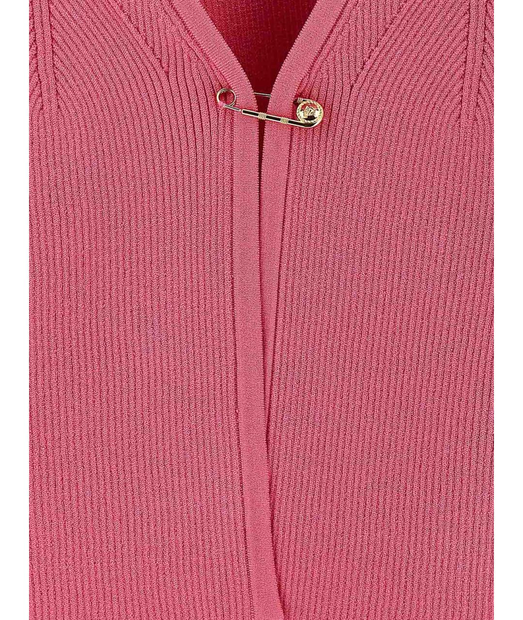 VERSACE Розовый вискозный кардиган, фото 4