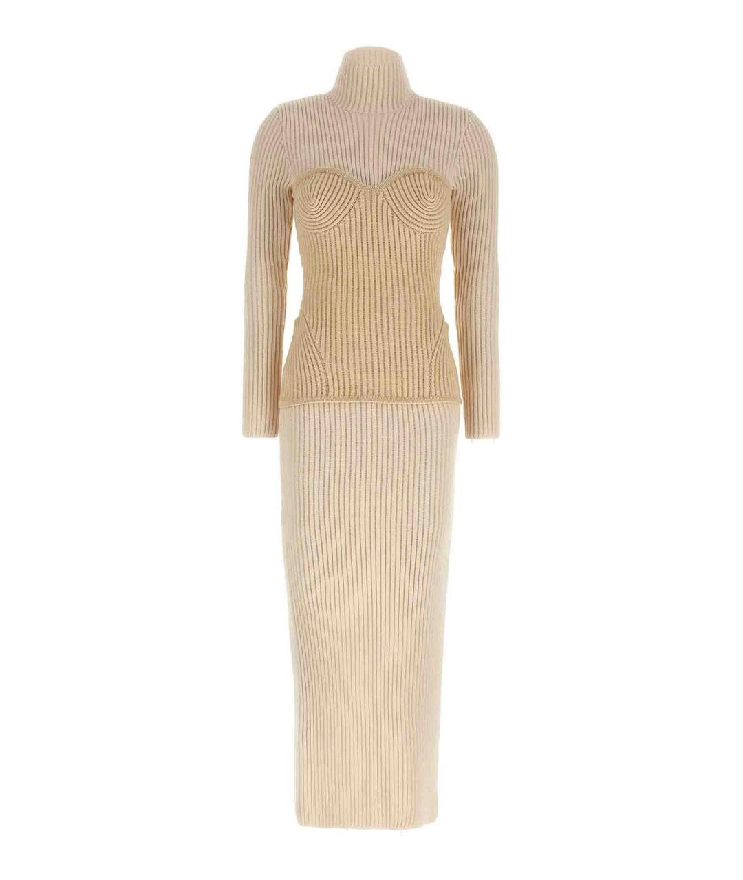 JEAN PAUL GAULTIER Белое шерстяное повседневное платье, фото 1
