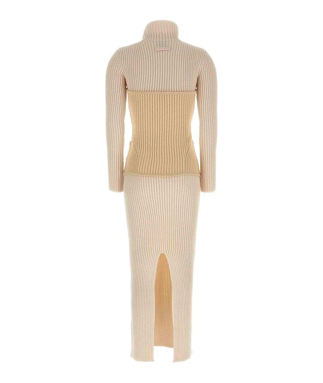 JEAN PAUL GAULTIER Белое шерстяное повседневное платье, фото 2