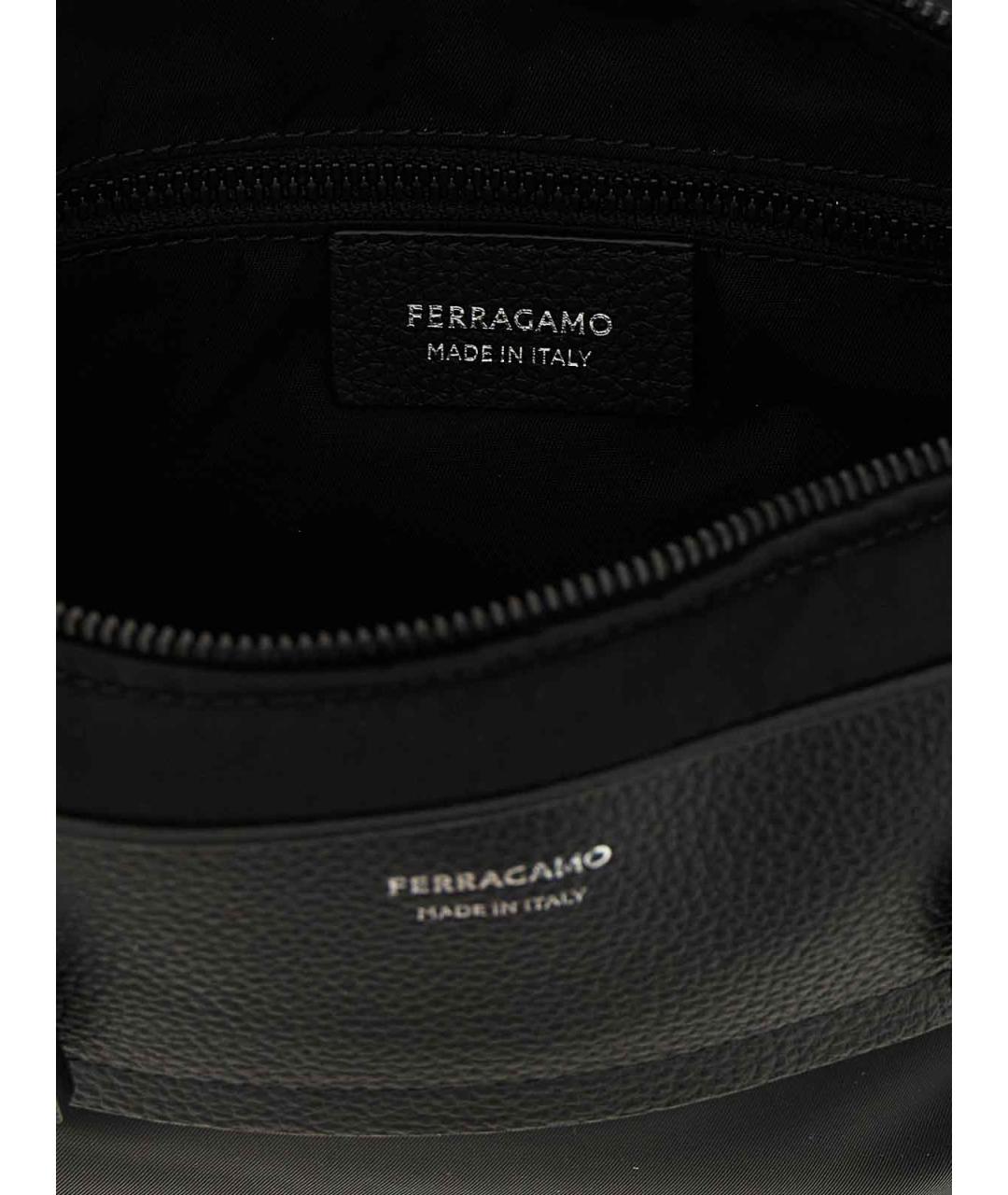 FERRAGAMO Черная кожаная сумка на плечо, фото 4