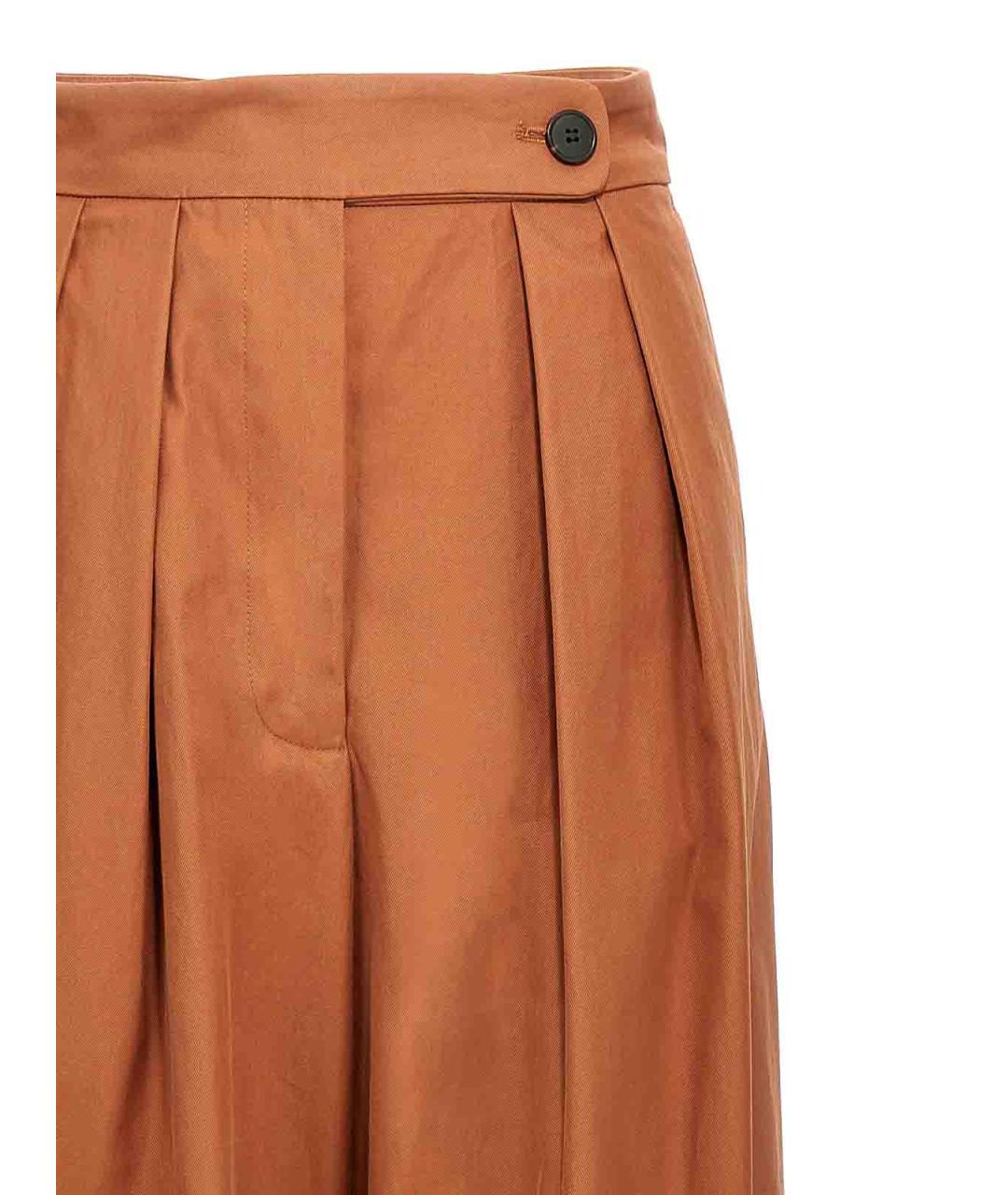 DRIES VAN NOTEN Коричневые хлопковые брюки широкие, фото 3
