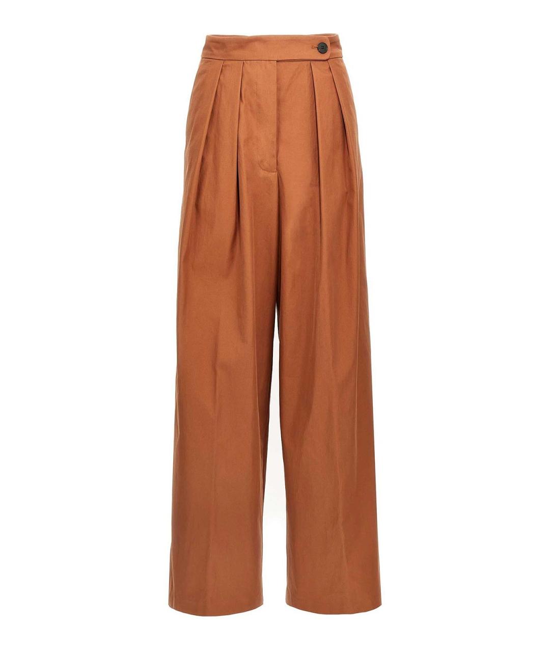 DRIES VAN NOTEN Коричневые хлопковые брюки широкие, фото 1