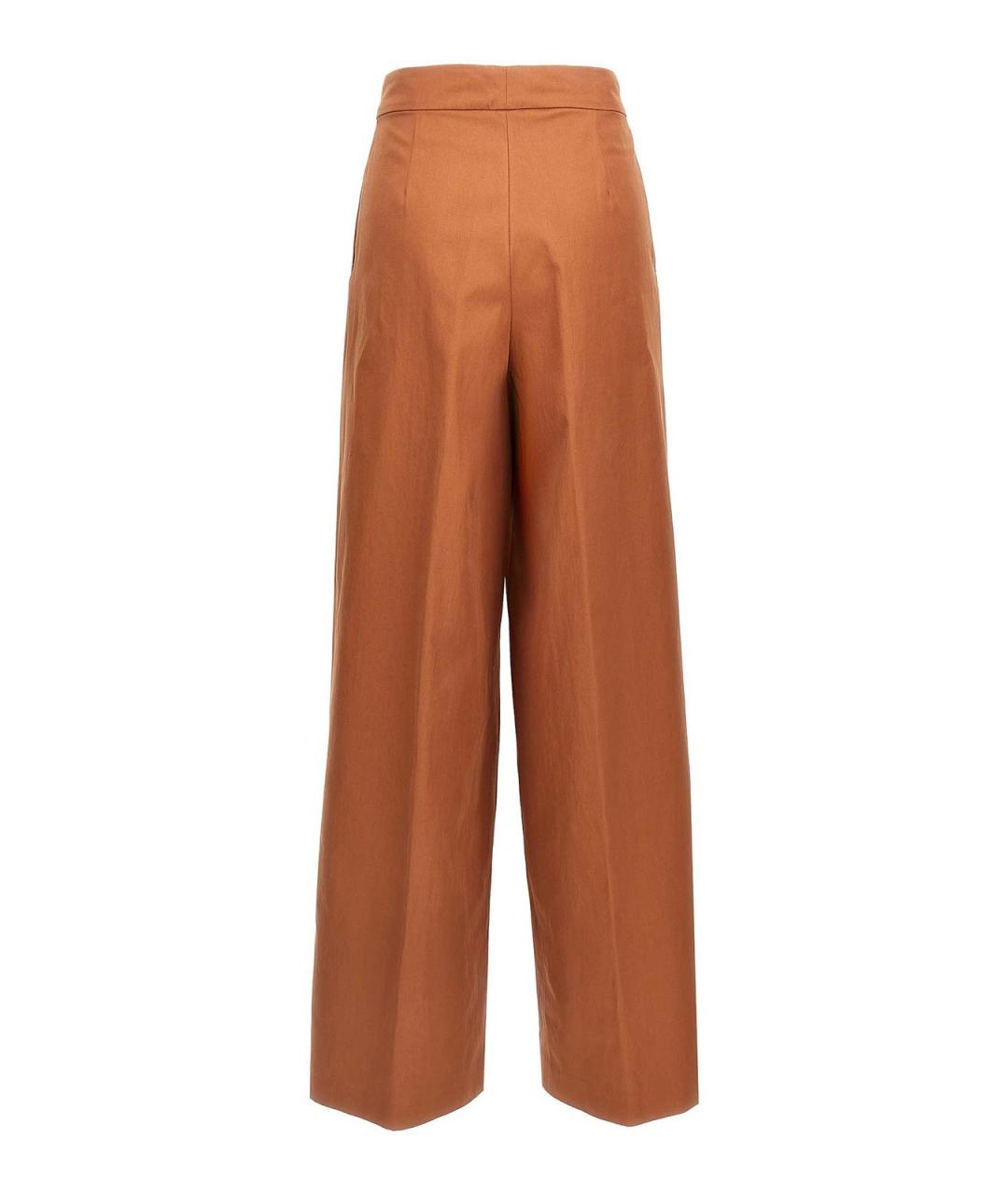 DRIES VAN NOTEN Коричневые хлопковые брюки широкие, фото 2
