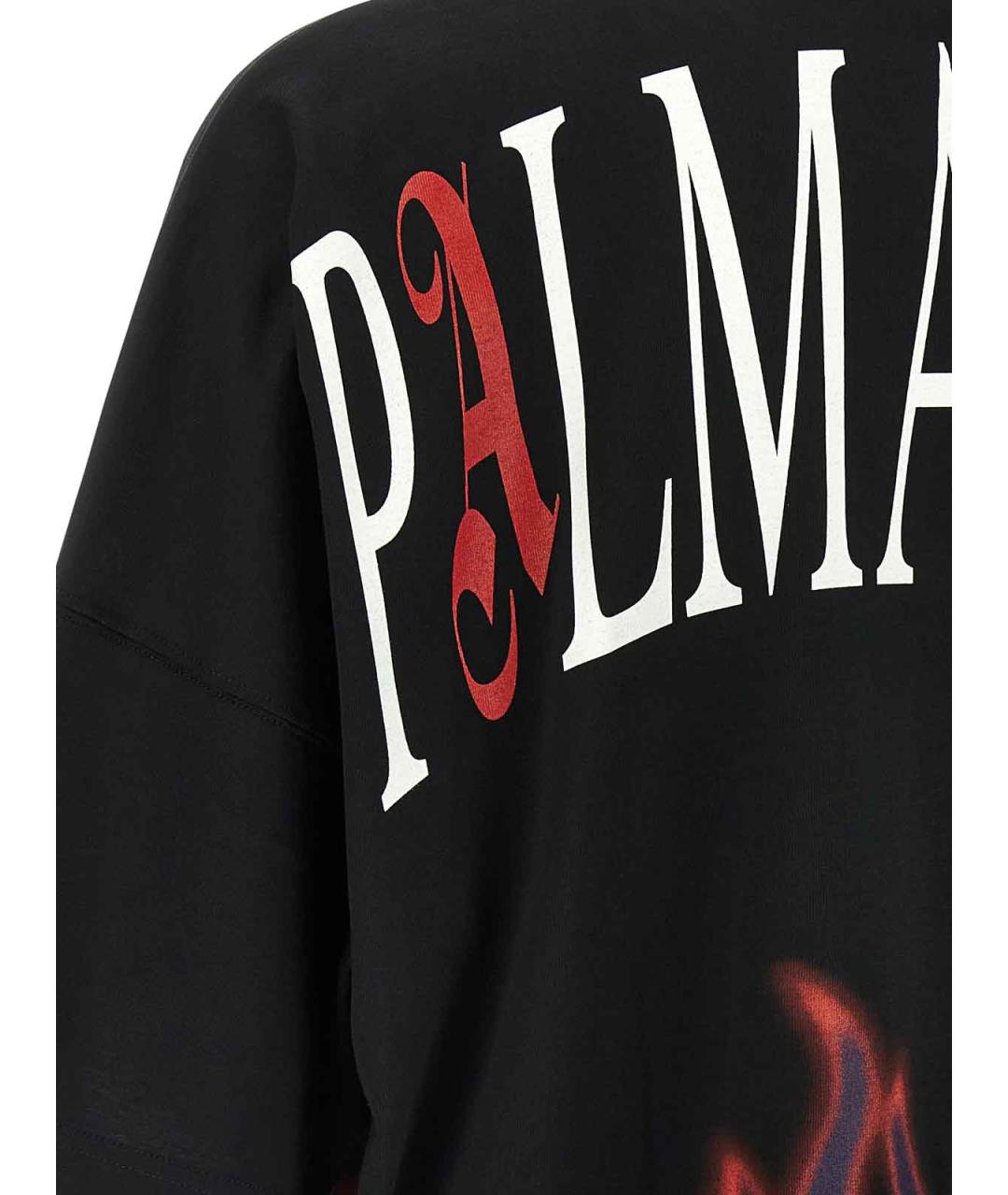 PALM ANGELS Черная хлопковая футболка, фото 4