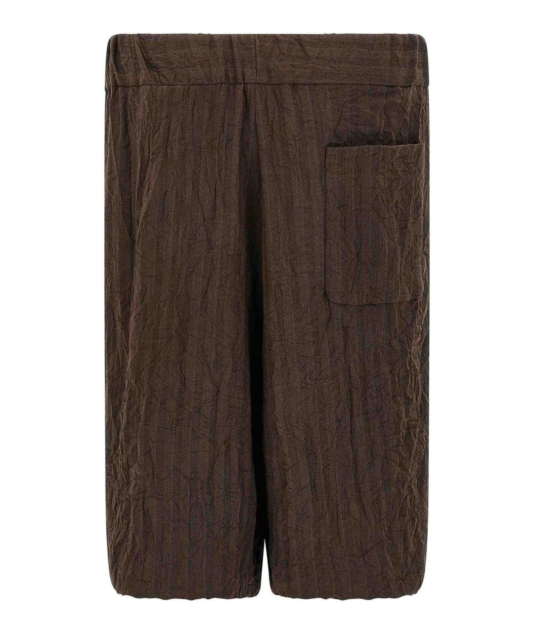 DRIES VAN NOTEN Коричневые полиэстеровые шорты, фото 2