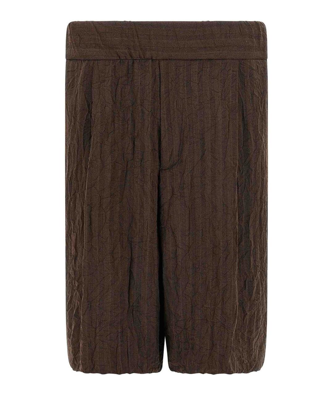 DRIES VAN NOTEN Коричневые полиэстеровые шорты, фото 1