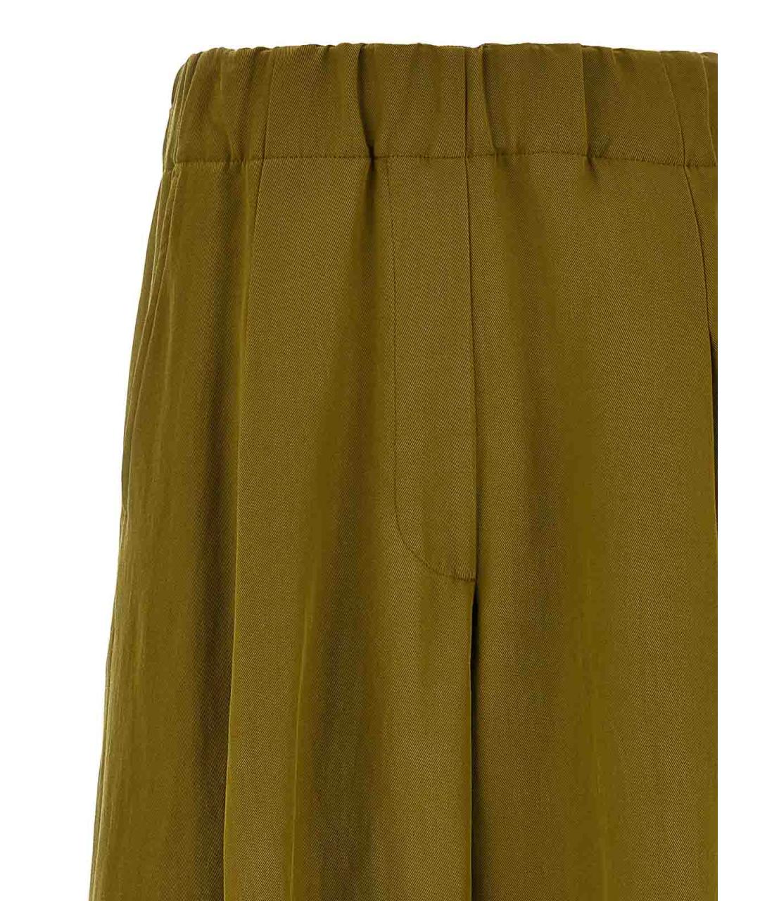 DRIES VAN NOTEN Зеленые шерстяные брюки широкие, фото 3