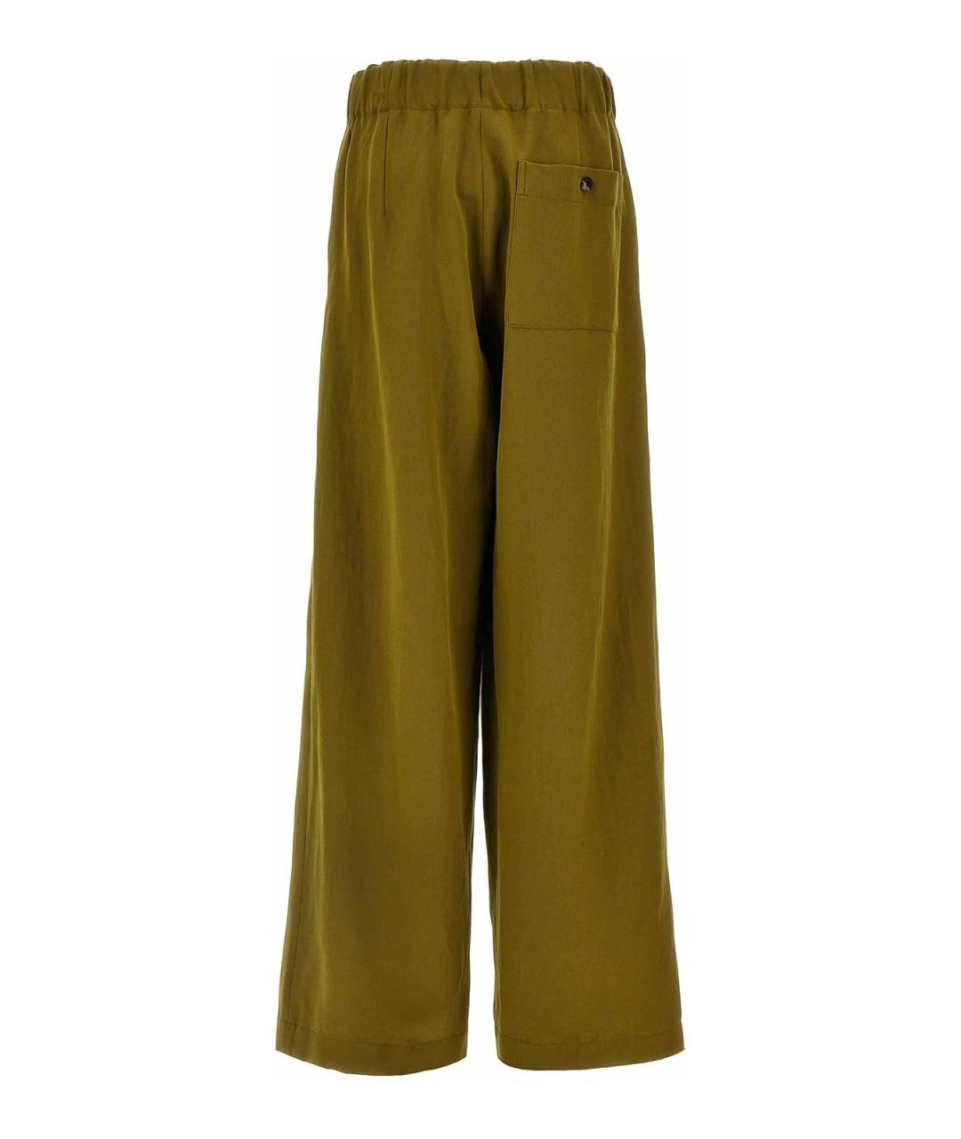 DRIES VAN NOTEN Зеленые шерстяные брюки широкие, фото 2