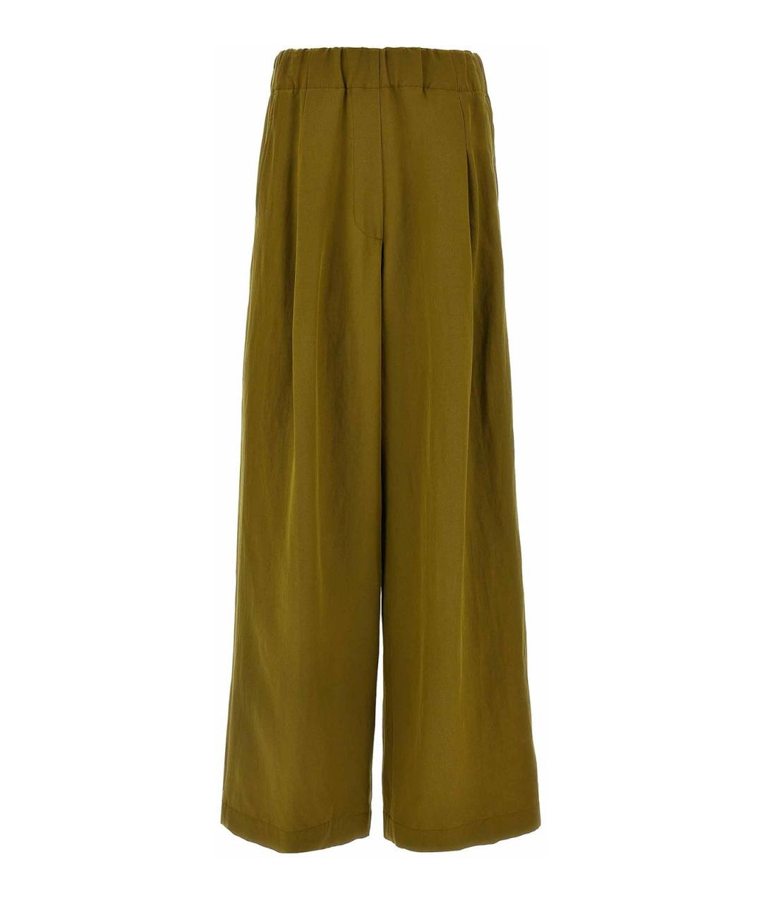 DRIES VAN NOTEN Зеленые шерстяные брюки широкие, фото 1