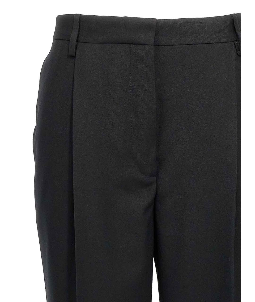 DRIES VAN NOTEN Черные шерстяные брюки широкие, фото 3