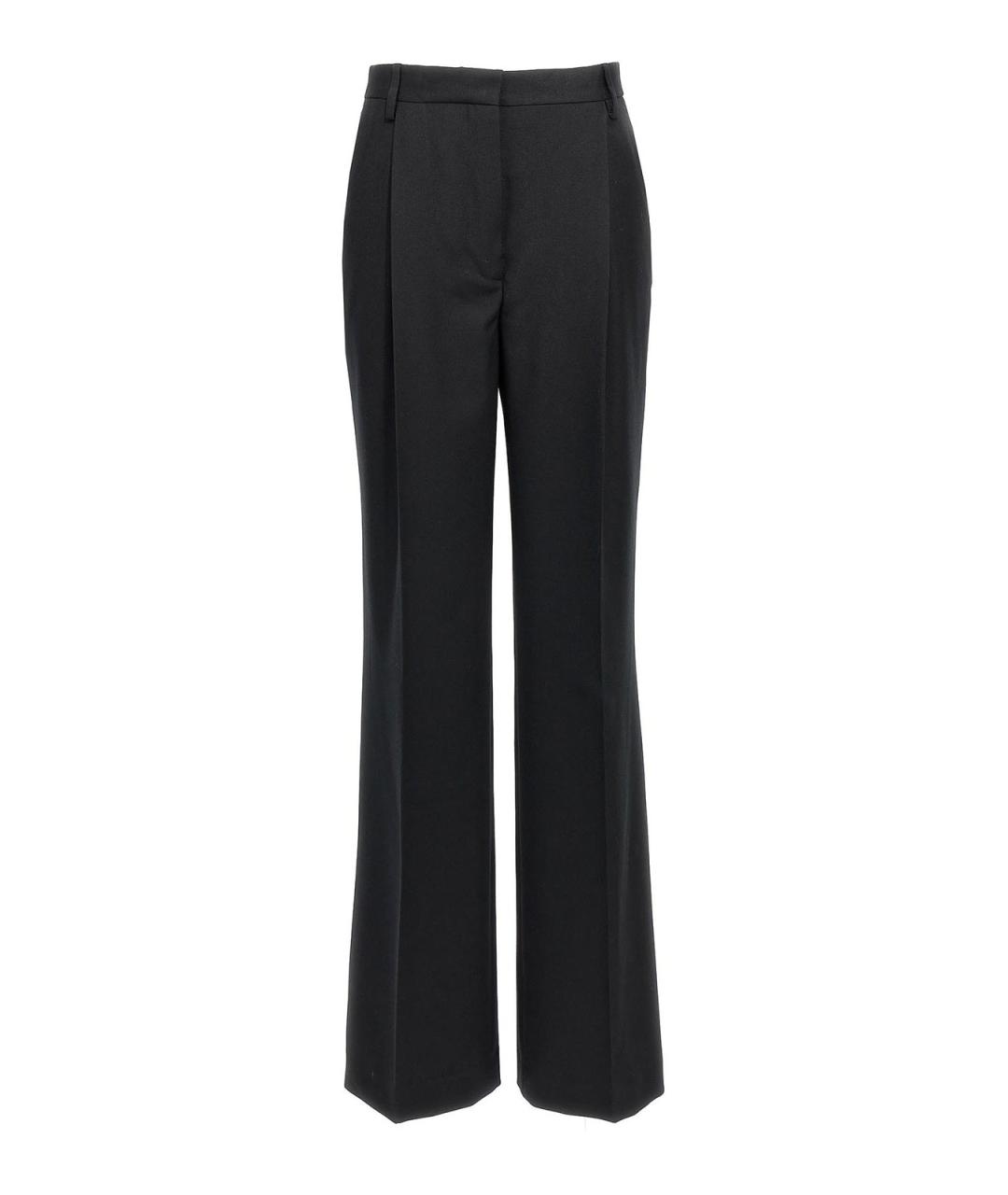 DRIES VAN NOTEN Черные шерстяные брюки широкие, фото 1