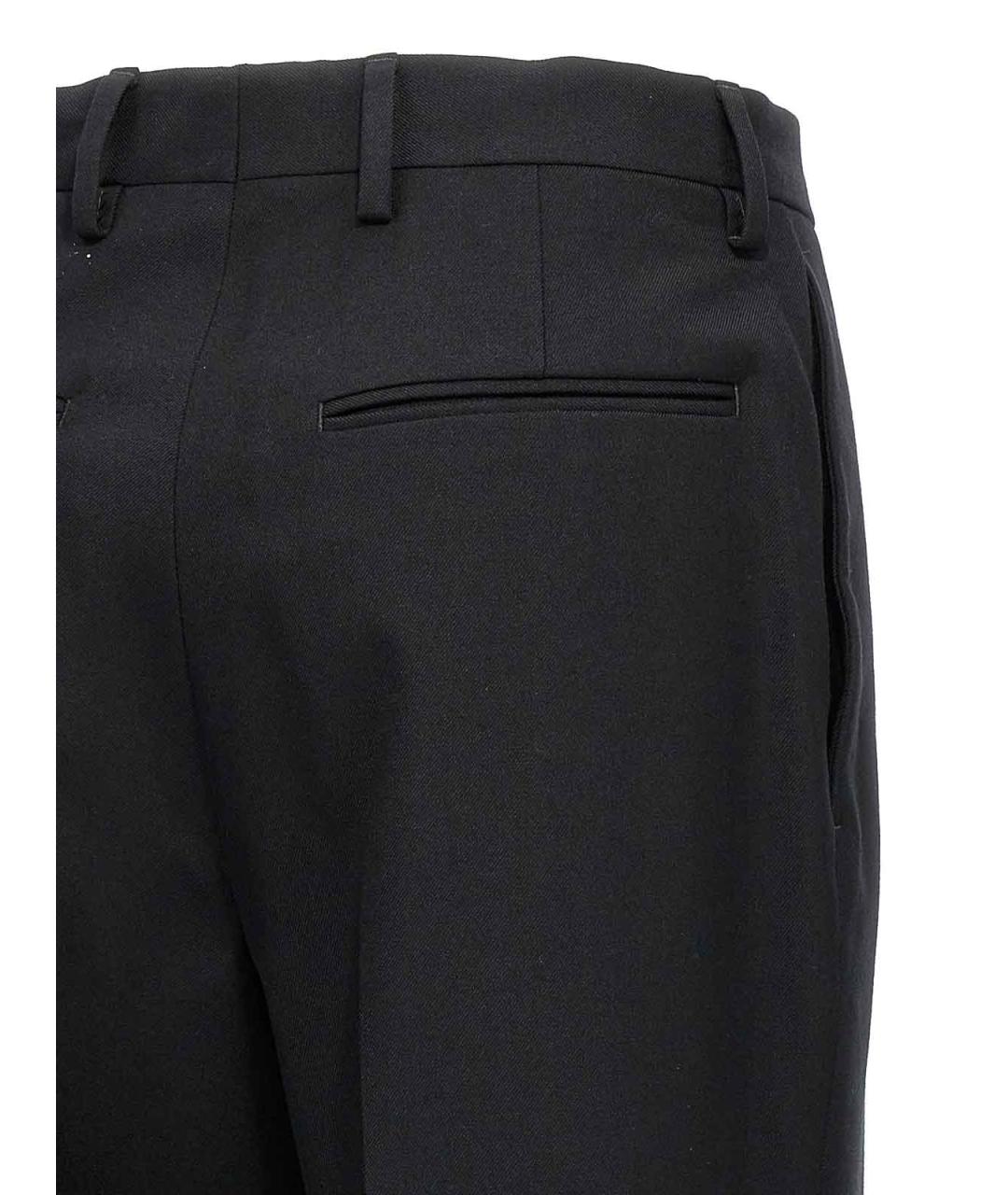 DRIES VAN NOTEN Черные шерстяные брюки широкие, фото 4