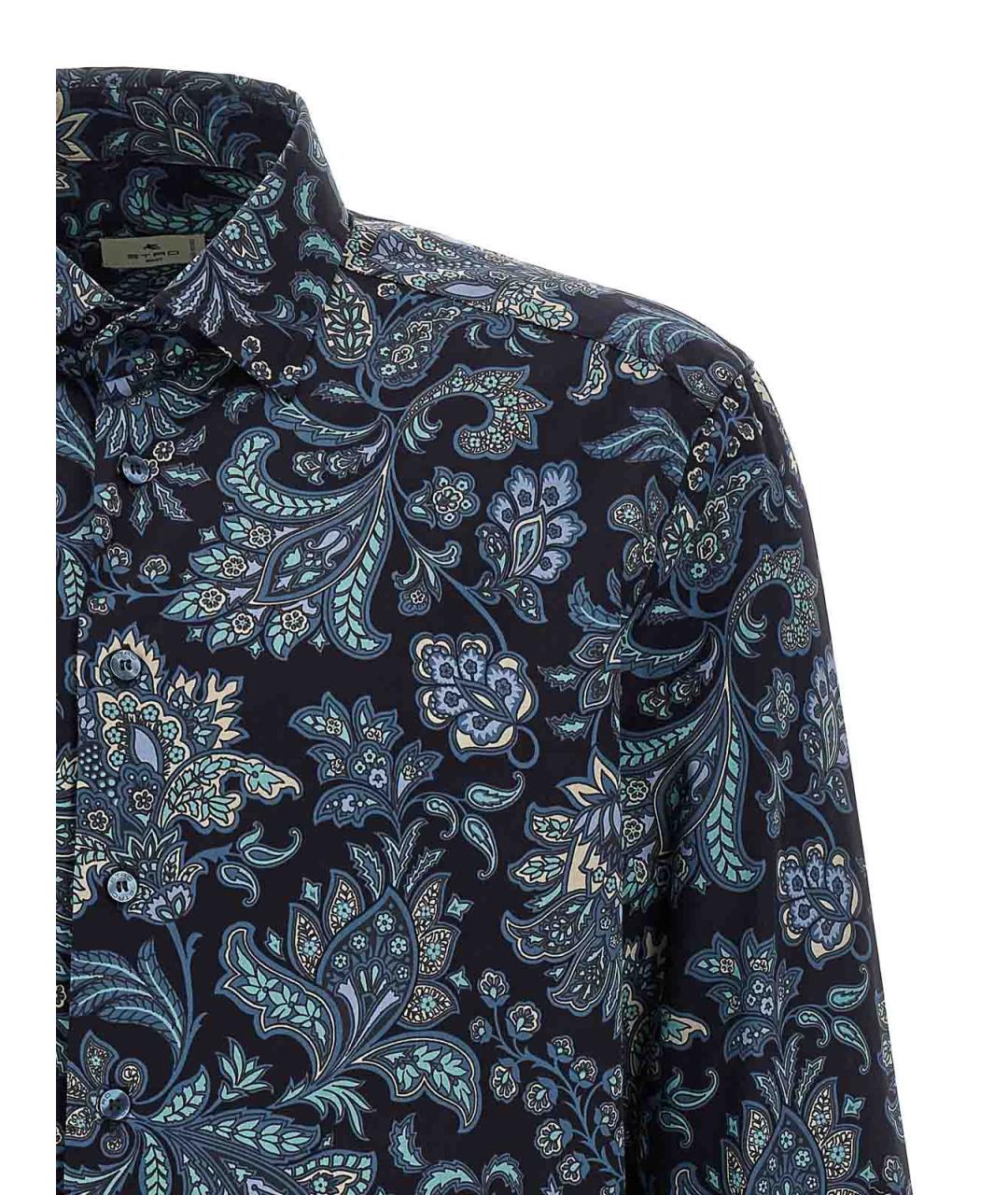 ETRO Синяя хлопковая кэжуал рубашка, фото 3