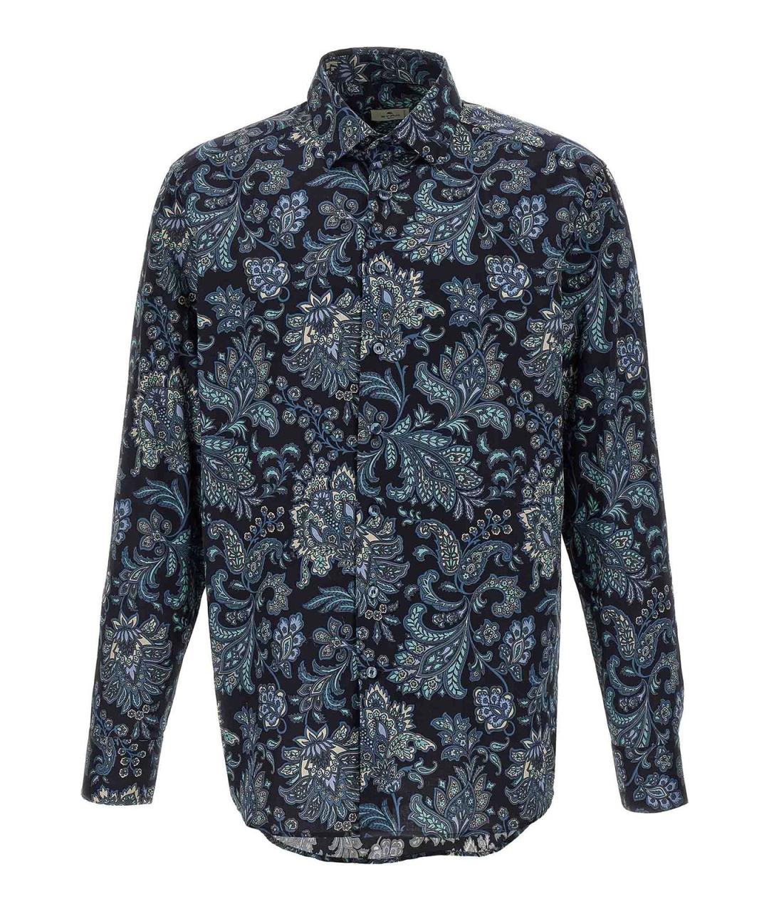 ETRO Синяя хлопковая кэжуал рубашка, фото 1