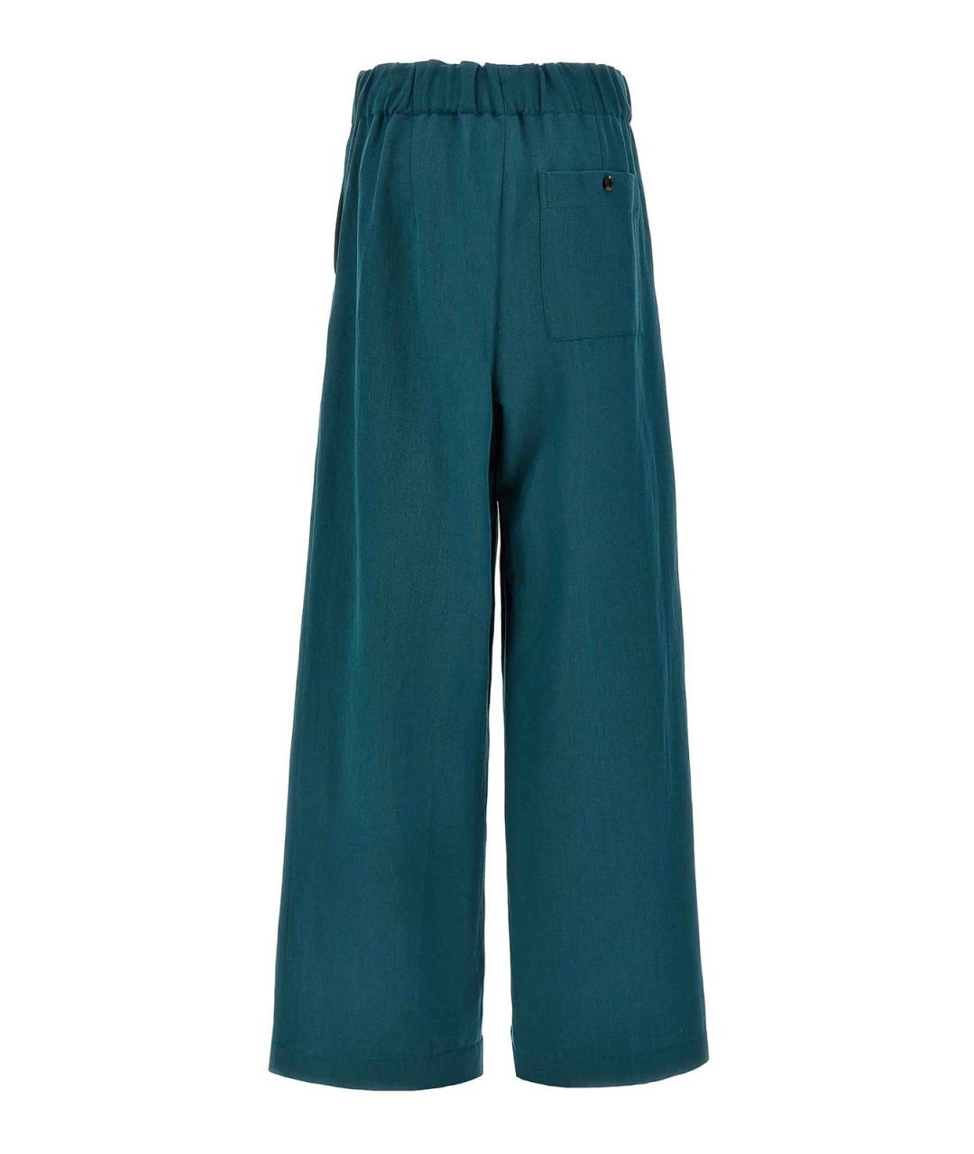 DRIES VAN NOTEN Зеленые шерстяные брюки широкие, фото 2