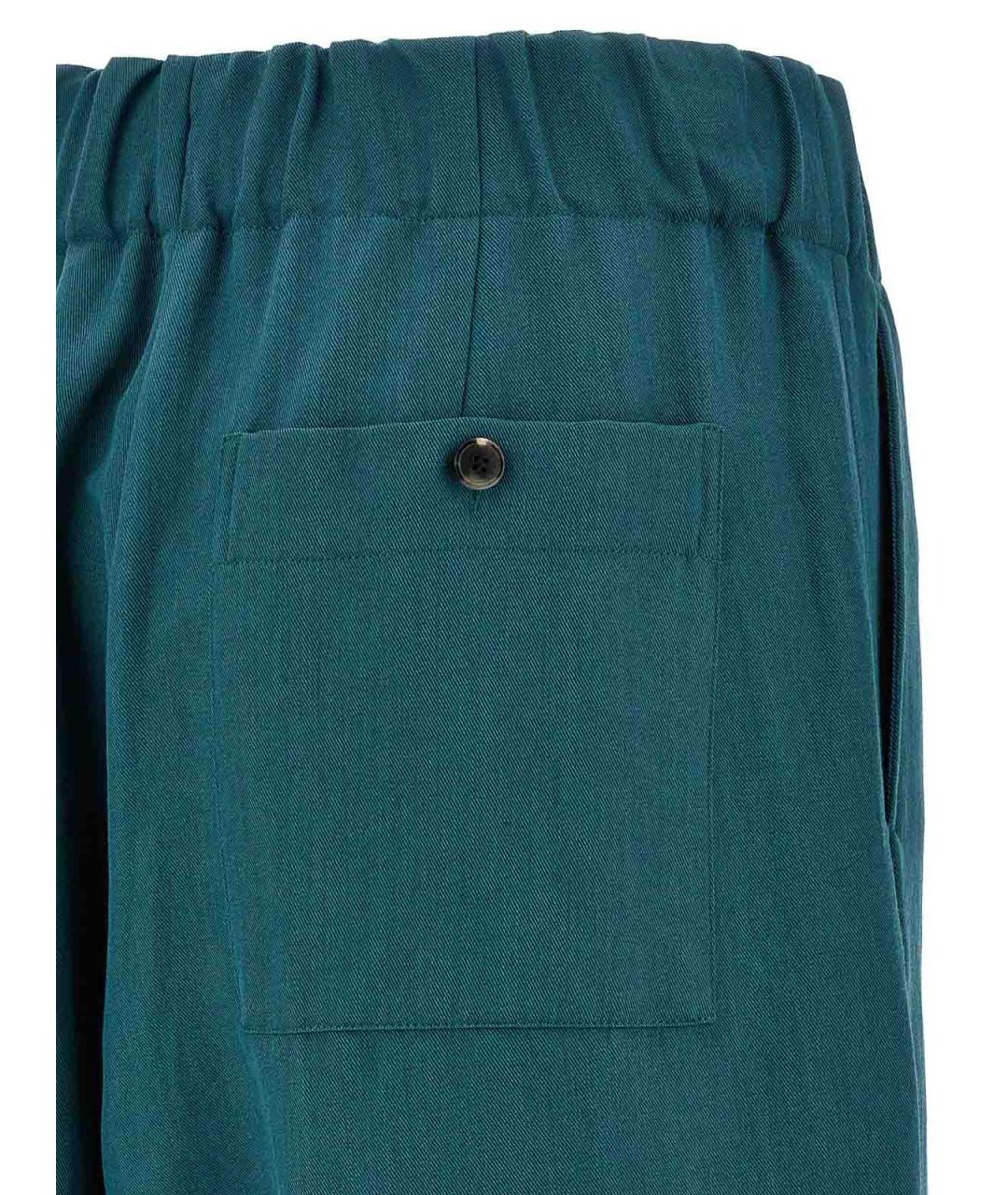DRIES VAN NOTEN Зеленые шерстяные брюки широкие, фото 4