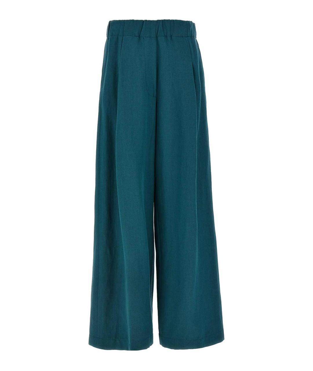 DRIES VAN NOTEN Зеленые шерстяные брюки широкие, фото 1