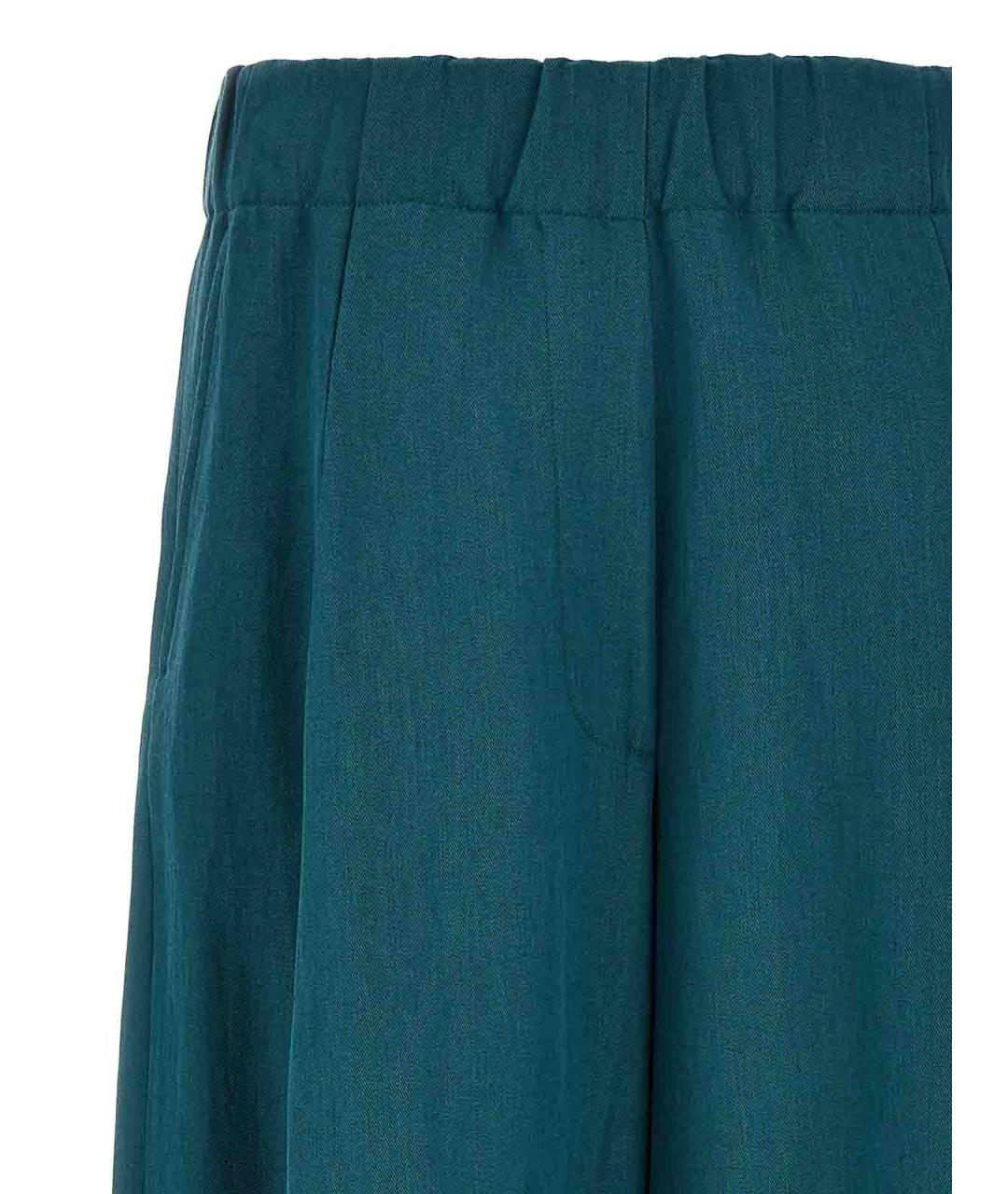 DRIES VAN NOTEN Зеленые шерстяные брюки широкие, фото 3
