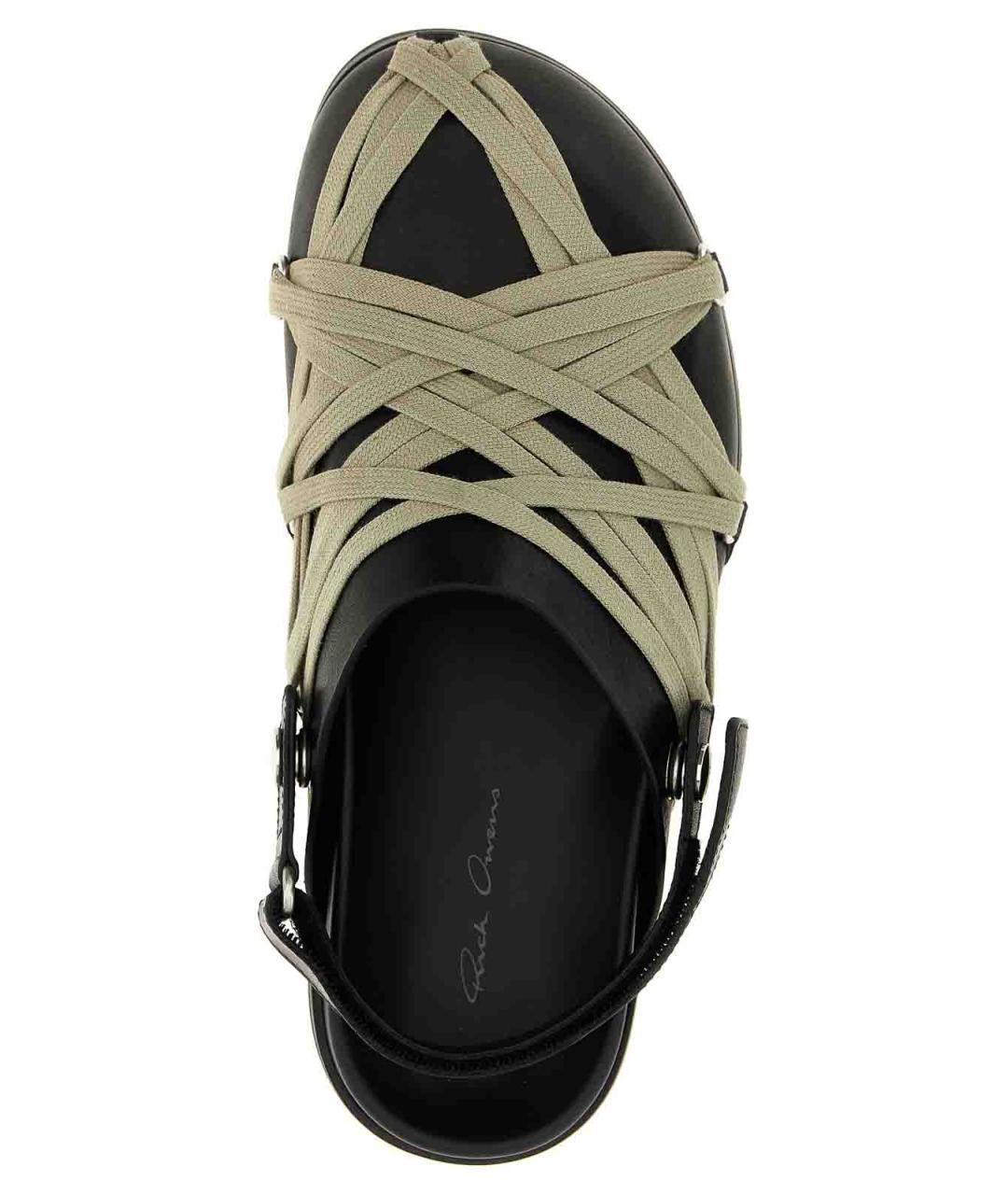 RICK OWENS Черные кожаные сабо, фото 4