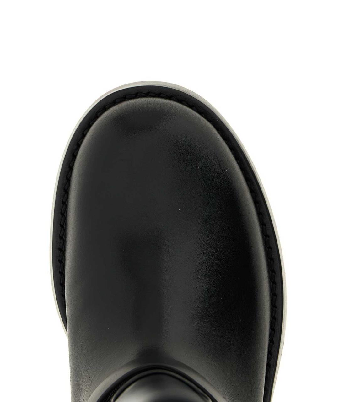 ELISABETTA FRANCHI Черные кожаные сапоги, фото 4