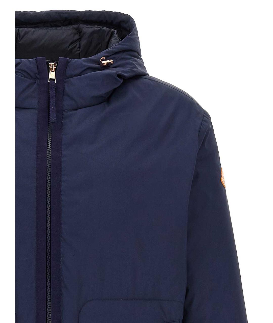 MONCLER Темно-синяя полиэстеровая куртка, фото 3
