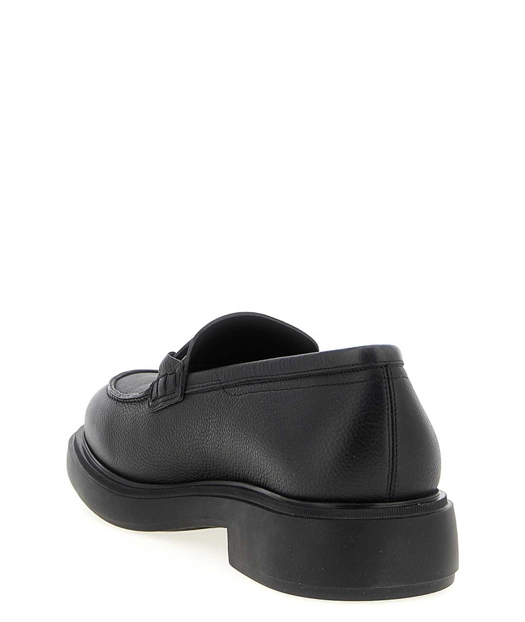 FERRAGAMO Черные кожаные лоферы, фото 3
