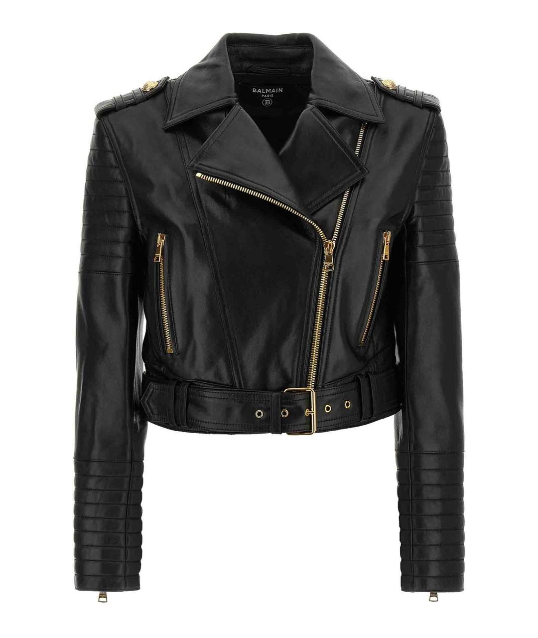 BALMAIN Черная кожаная куртка, фото 1