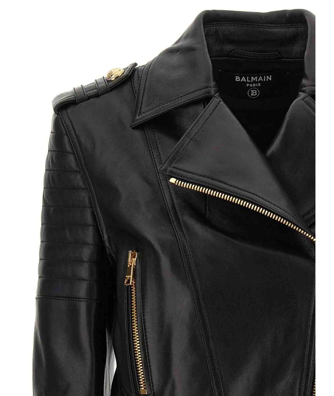 BALMAIN Черная кожаная куртка, фото 3