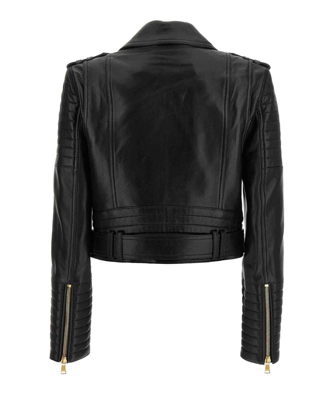 BALMAIN Черная кожаная куртка, фото 2