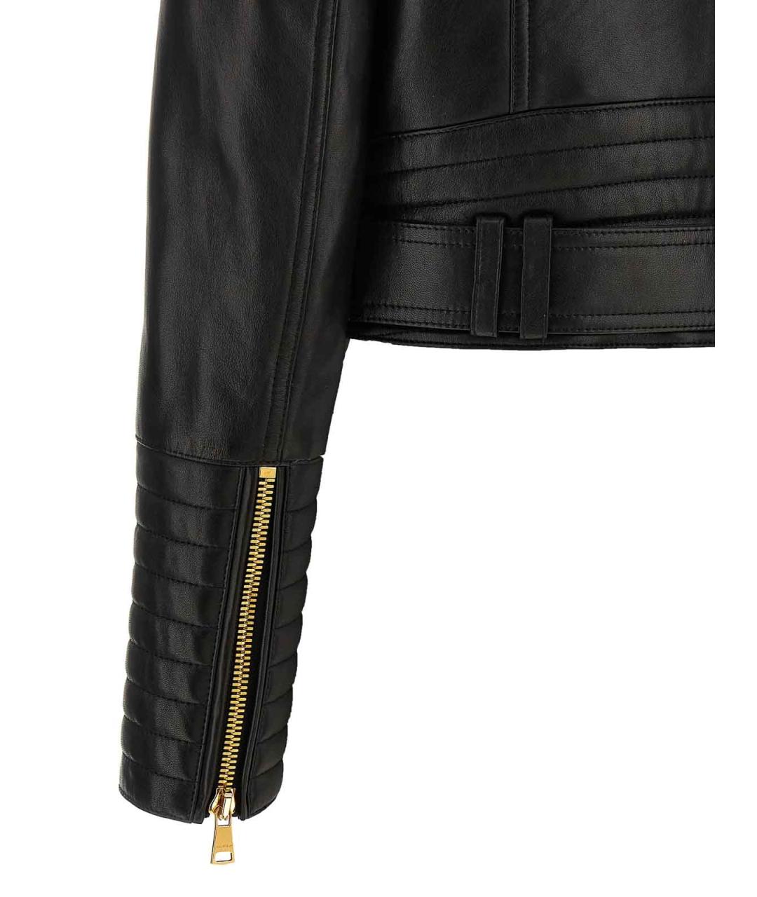 BALMAIN Черная кожаная куртка, фото 4
