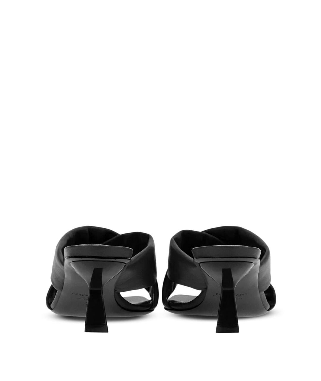 FERRAGAMO Черные кожаные сандалии, фото 4