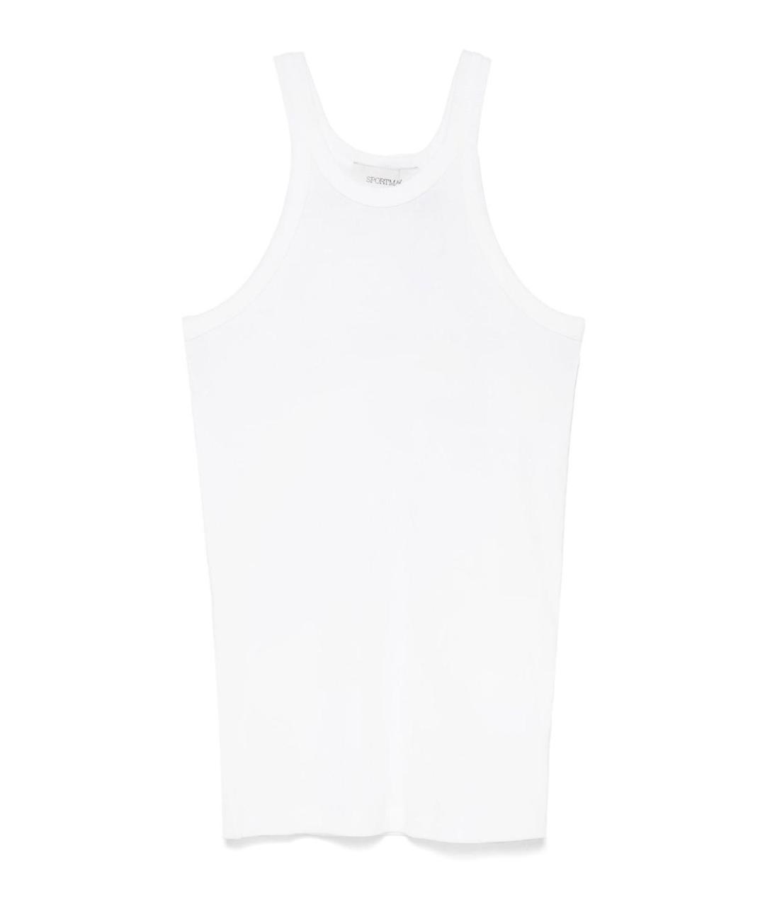 SPORTMAX Белая хлопковая майка, фото 1