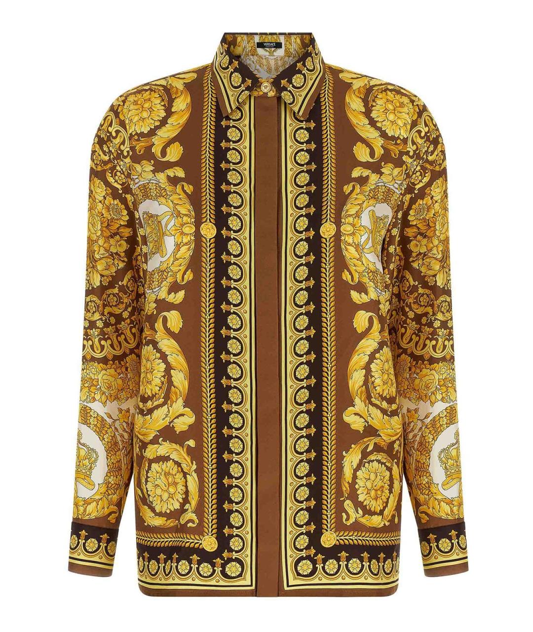 VERSACE Золотая шелковая рубашка, фото 2