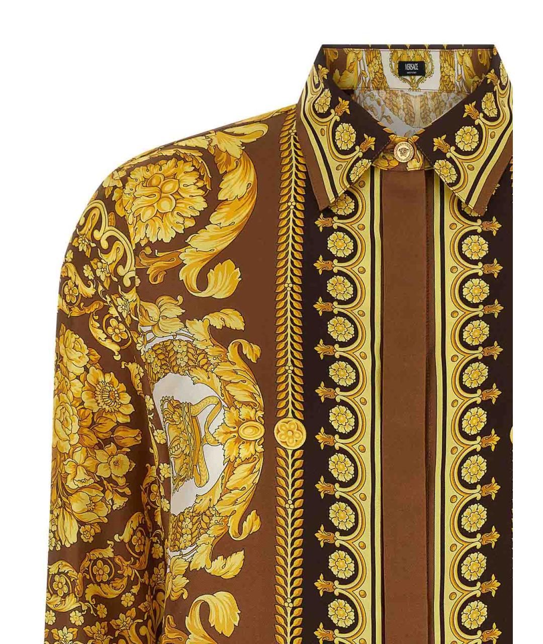 VERSACE Золотая шелковая рубашка, фото 1
