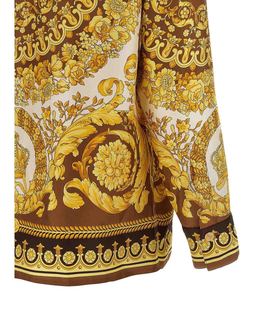 VERSACE Золотая шелковая рубашка, фото 4