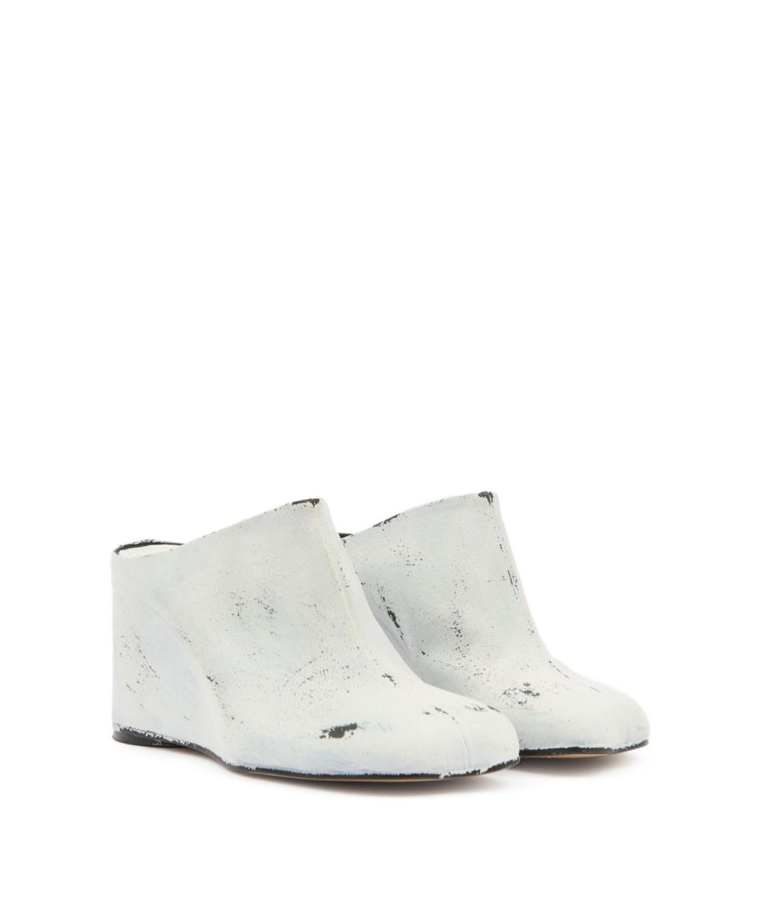 MM6 MAISON MARGIELA Белые кожаные мюли, фото 2