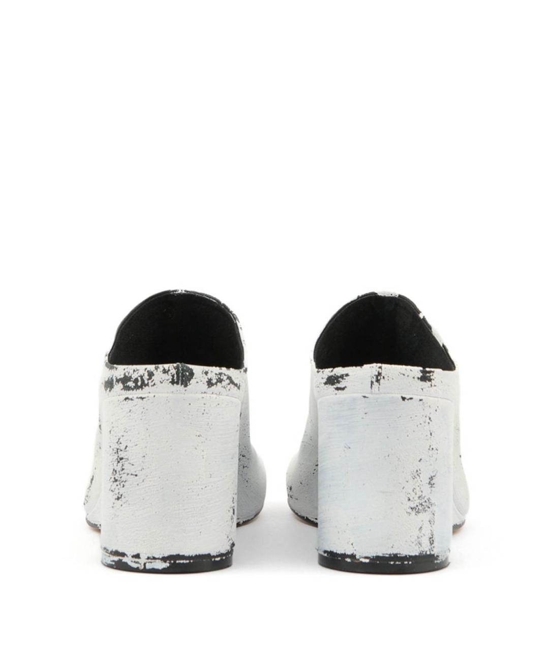 MM6 MAISON MARGIELA Белые кожаные мюли, фото 4