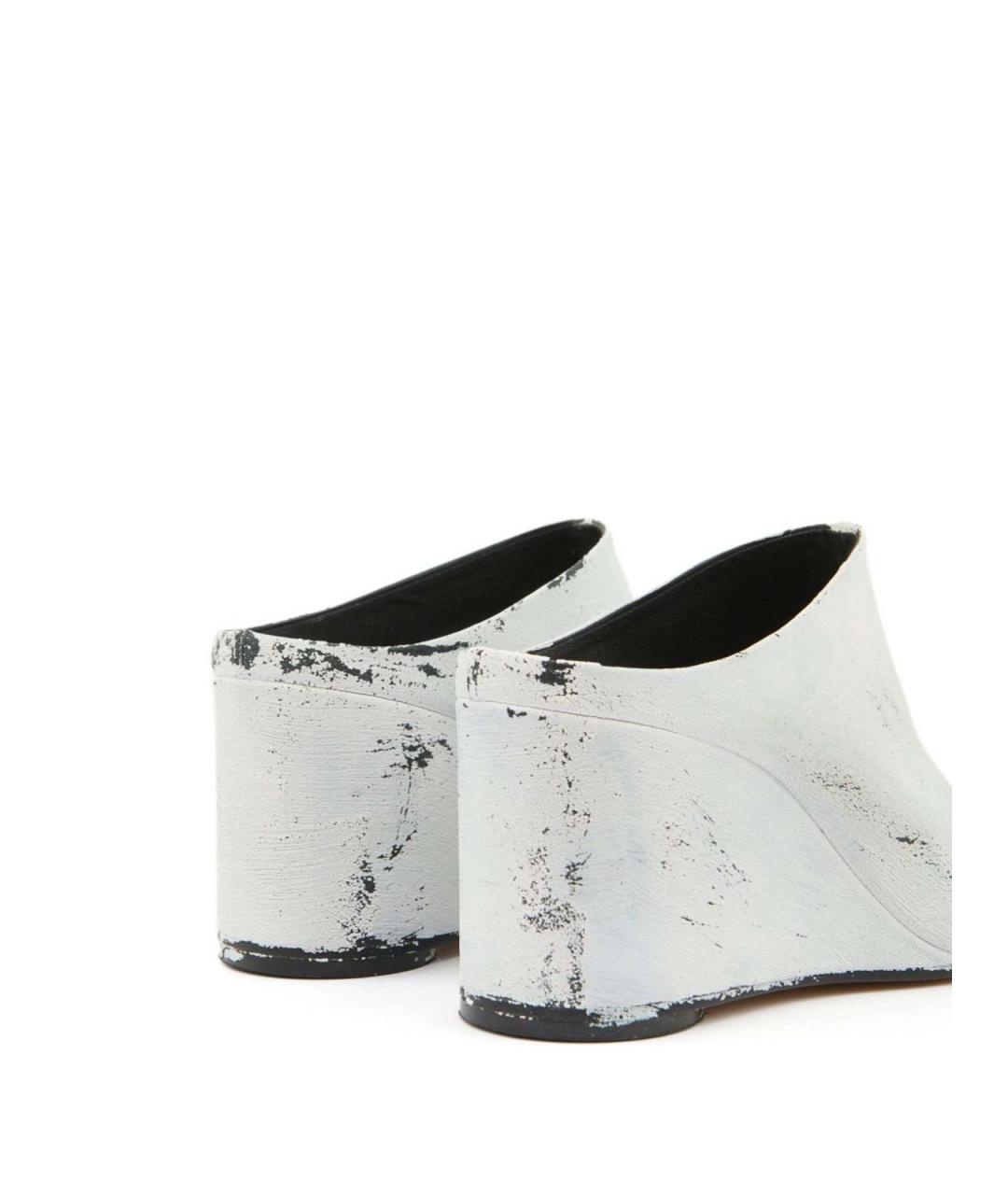 MM6 MAISON MARGIELA Белые кожаные мюли, фото 3