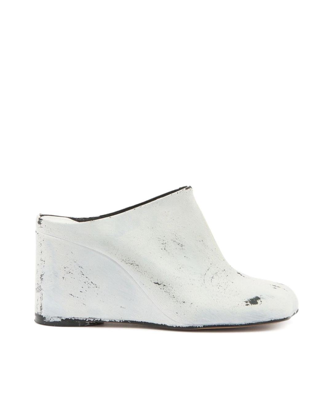 MM6 MAISON MARGIELA Белые кожаные мюли, фото 1